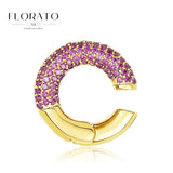 Pendientes de plata de ley 925 con microincrustaciones de circonitas en forma de aro y hebilla geométrica de lujo, joyería de moda, regalo al por mayor
