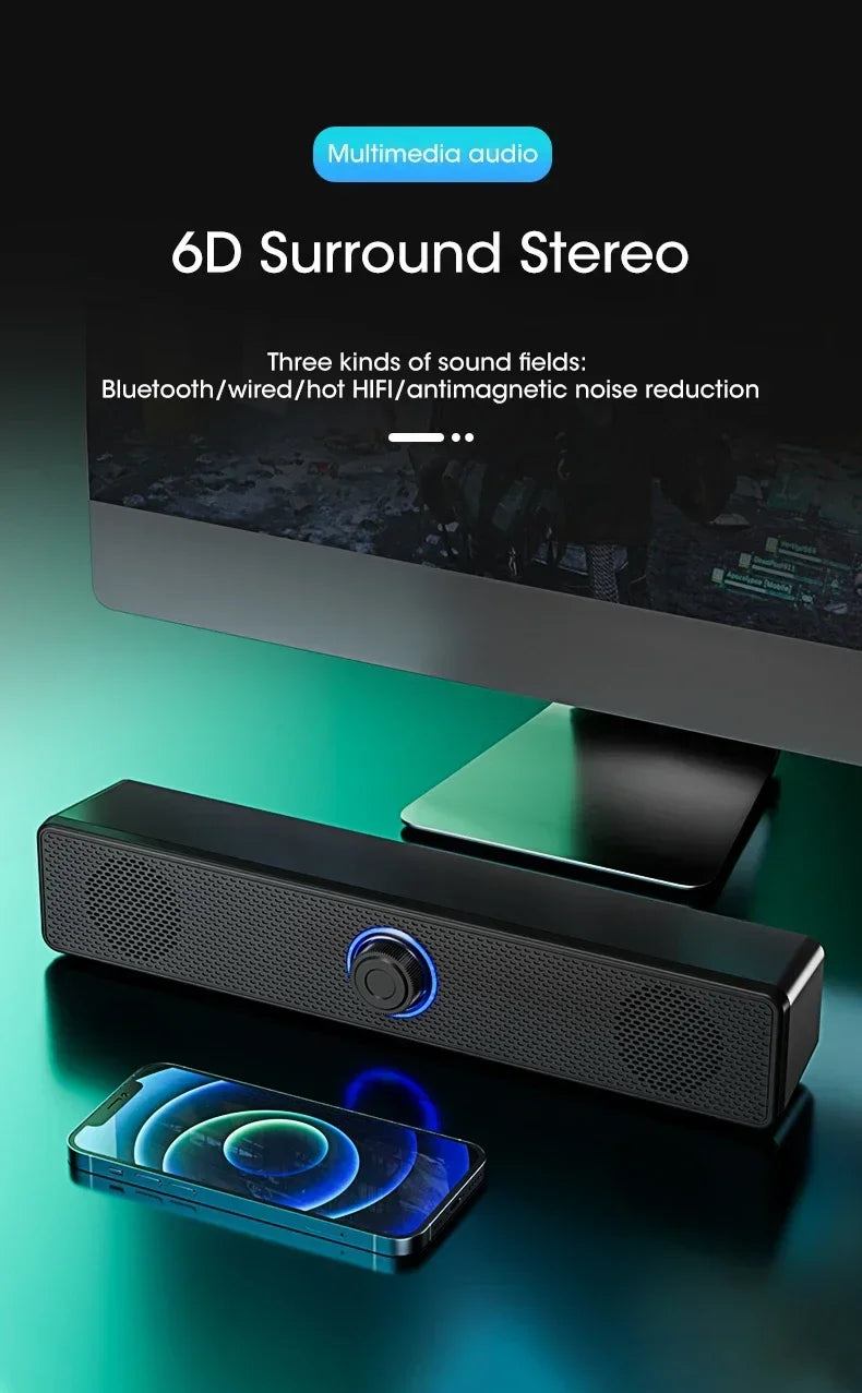 Computer Desktop High-quality Bluetooth Wired Dual-purpose High-volume Microphone Two-in-one Speaker Home Surround Audio System
