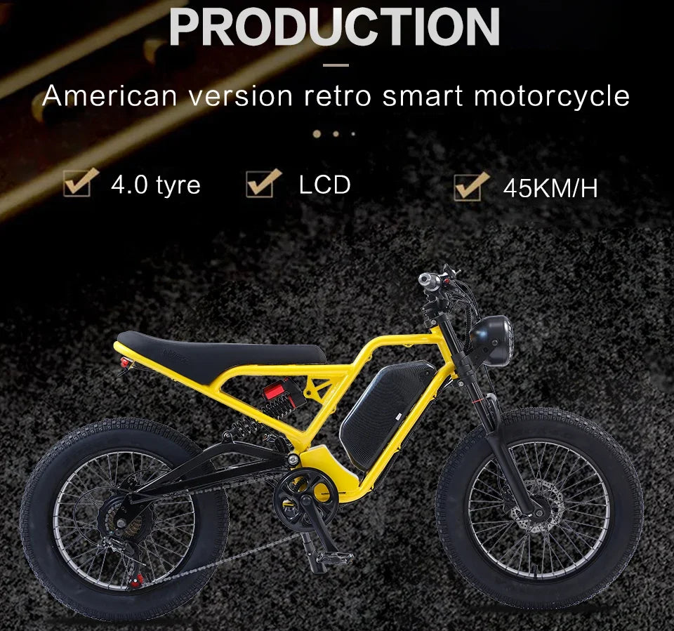 Bicicleta eléctrica AKEZ de 18 Ah, 1500 W, 48 V, para adultos, de 20 pulgadas, con freno hidráulico de aceite.