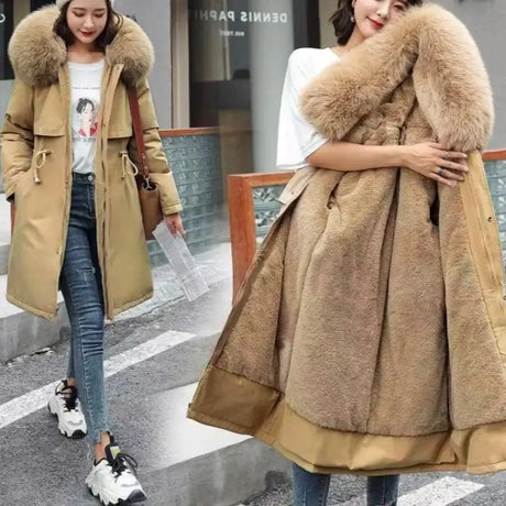 New In Coats & Jackets Women's Winter Padded Jacket Loose Casual Outerwears Fleece Hodded Windbreaker Elegant Office Lady's Coat - Lootquake