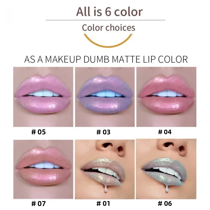 HANDAIYAN Best Seller Glitter Lip Gloss 6colors Moisturizing Mermaid Lip Glaze Waterproof Long Lasting Liquid Lip Stick
