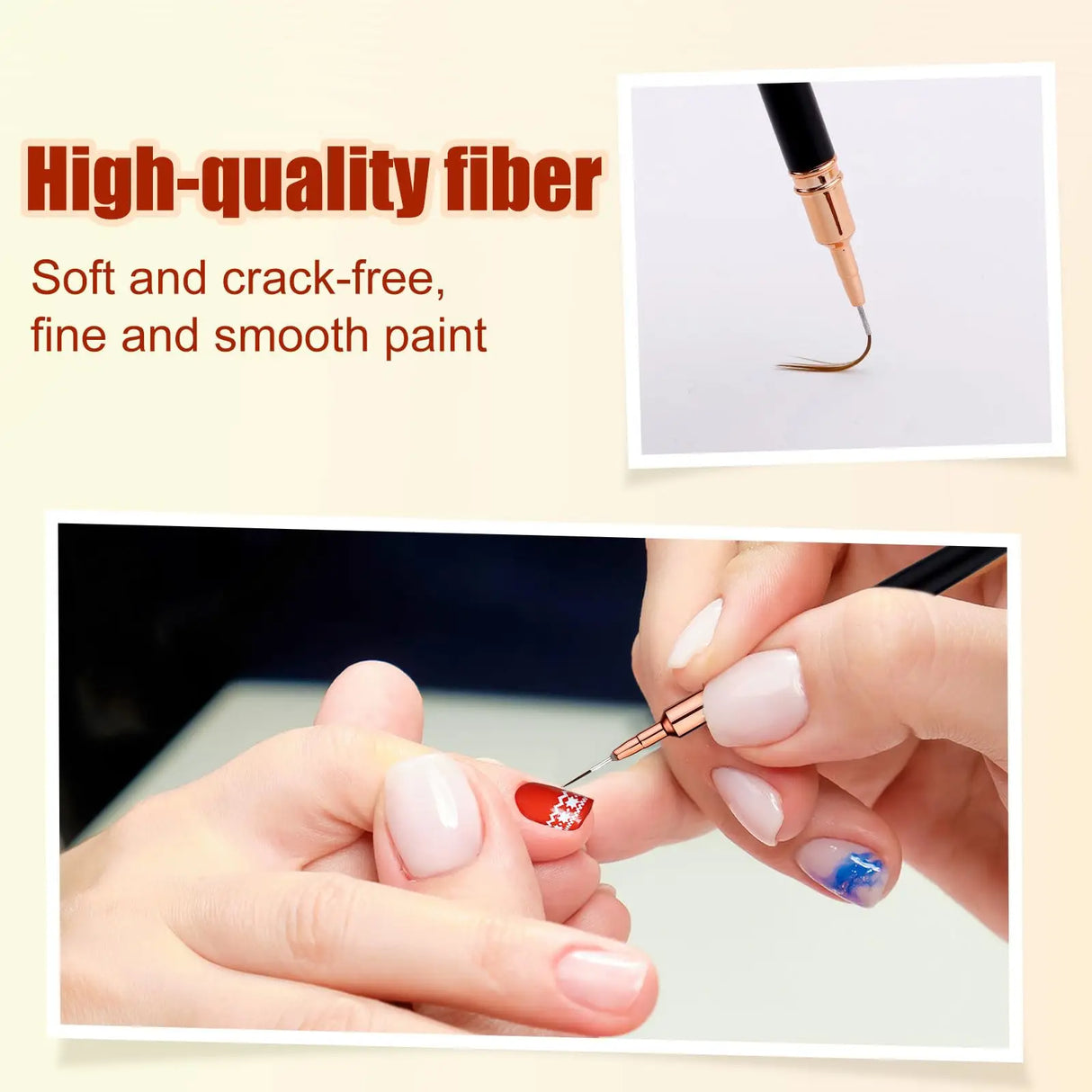 5Pcs Professional Nail Paint Liner Brush Set Small Polish Design Technique Fine Line Stripe Brushes for Nail Art Detailing