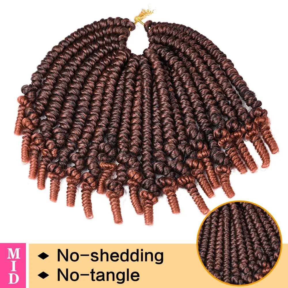 Bob Spring Twist Crochet Hair | Pre-Twisted Passion Twists | Pre-Looped Braids | 6-8 Inch | 20 Strands/Pack