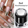 8ml Super Shine Silver Metal Painting Gel Nail Polish High-density Mirror Effect Semi Permanant Nail Art Manicure Varnish