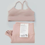 women 2 Pieces Yoga Set Women Sportswear Gym Top Y-shape Bra Fitness High Waist Leggings Workout Sports Clothes Tracksuits - Lootquake