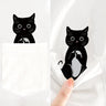 CLOOCL Cotton T-Shirt Red Wine Cat Middle Finger Pattern Printed