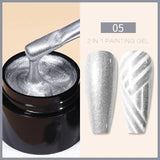 BORN PRETTY Metallic Painting Gel Gold Silver Mirror Effect Nail Polish Super Bright Drawing Line French Nail UV Painting Varnis