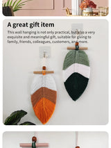Bohemian Style Woven Leaves Hanging Wall Hanging Tapestry Set of 2 Home Decoration Cotton Thread Decorative Crafts Hangings
