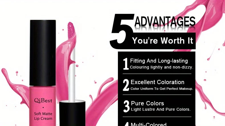 Luxurious Matte & Volumizing Lipstick - Waterproof, Long-Lasting, 20 Diverse Shades | Ideal Gift for Valentine's Day