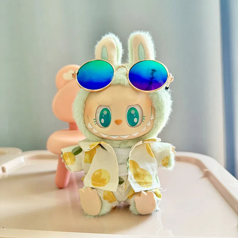 Labubu Doll Clothes Beach Resort Style Overalls Labubu Idol V1 V2 Dolls Clothing Accessories 15/17cm Plush Doll Universal