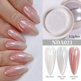 Moonlight Mirror Nail Powder Aurora Silver Glitter Metallic Effect UV Gel Polish for Manicure DIY Nail  Art Design Decoration