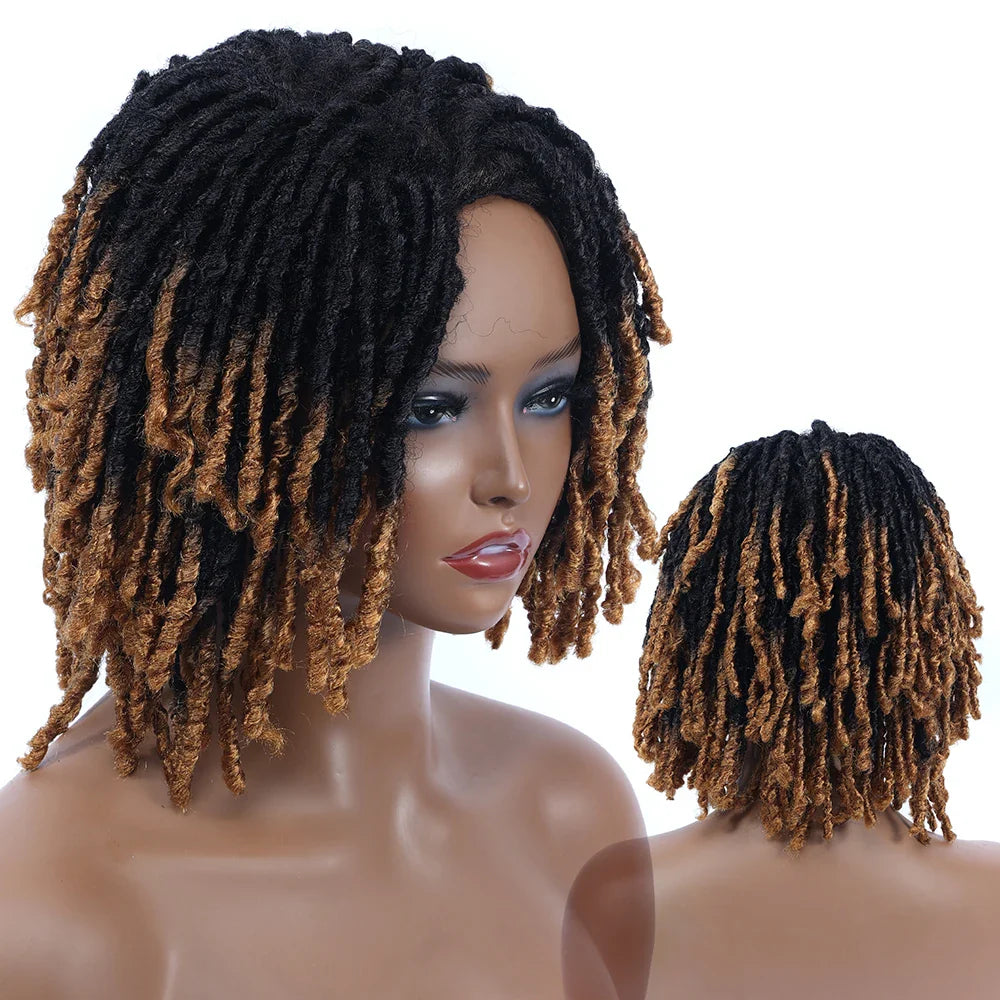 10" Short Dreadlock Wig | Afro Curly Twist | Faux Locs Braids | Heat Resistant | Black Women
