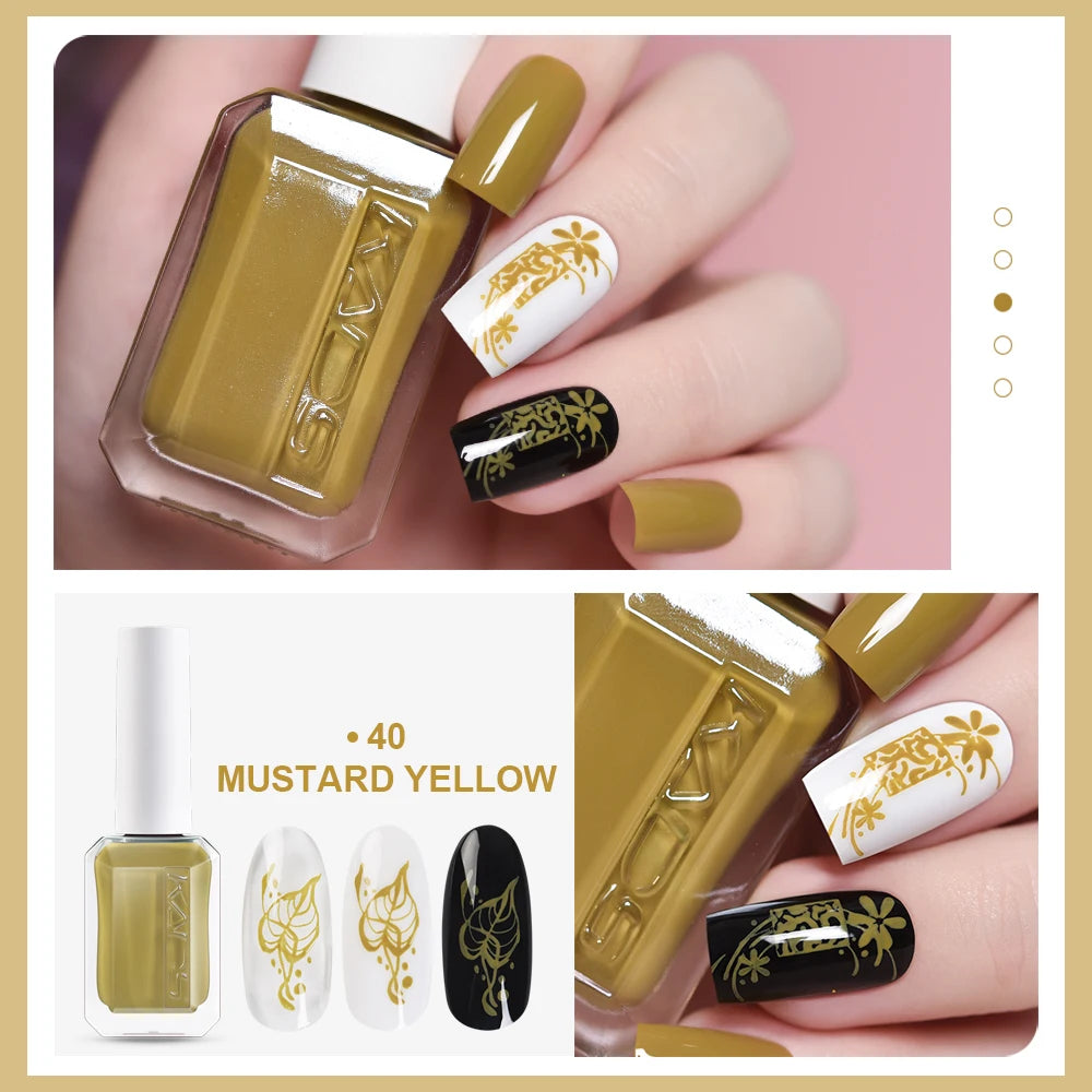 11ml Nail Stamping Polish Gold Silver Colorful Varnishes Lacquers Printing Image Stamp Plate Manicure DIY Salon Stamper Tool