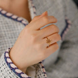 Skyrim Viking Compass Helm of Awe Ring Stainless Steel Gold Color Women Rings Aegishjalmur Nordic Amulet Jewelry Gift for Lover - Lootquake