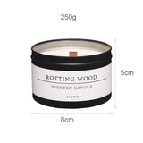 Black Tin Can Scented Aromatic Candles Wooden Wick Candle Jars with Lid Classic Home Decorative Candles Dried Flower