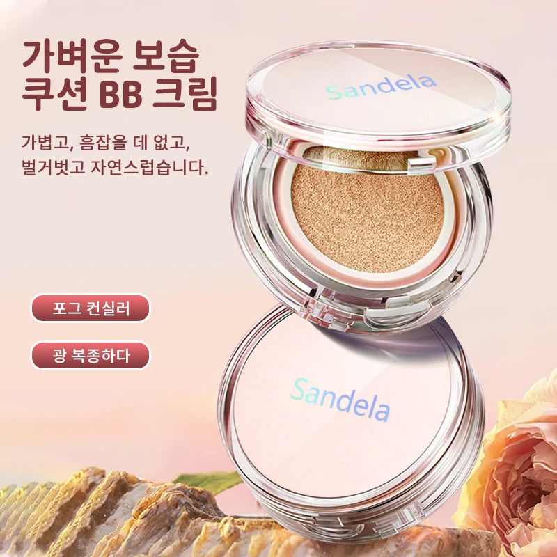 Base de maquillaje hidratante mate y sedosa de SANDELA, de larga duración, con cojín de aire, crema BB y CC en cojín
