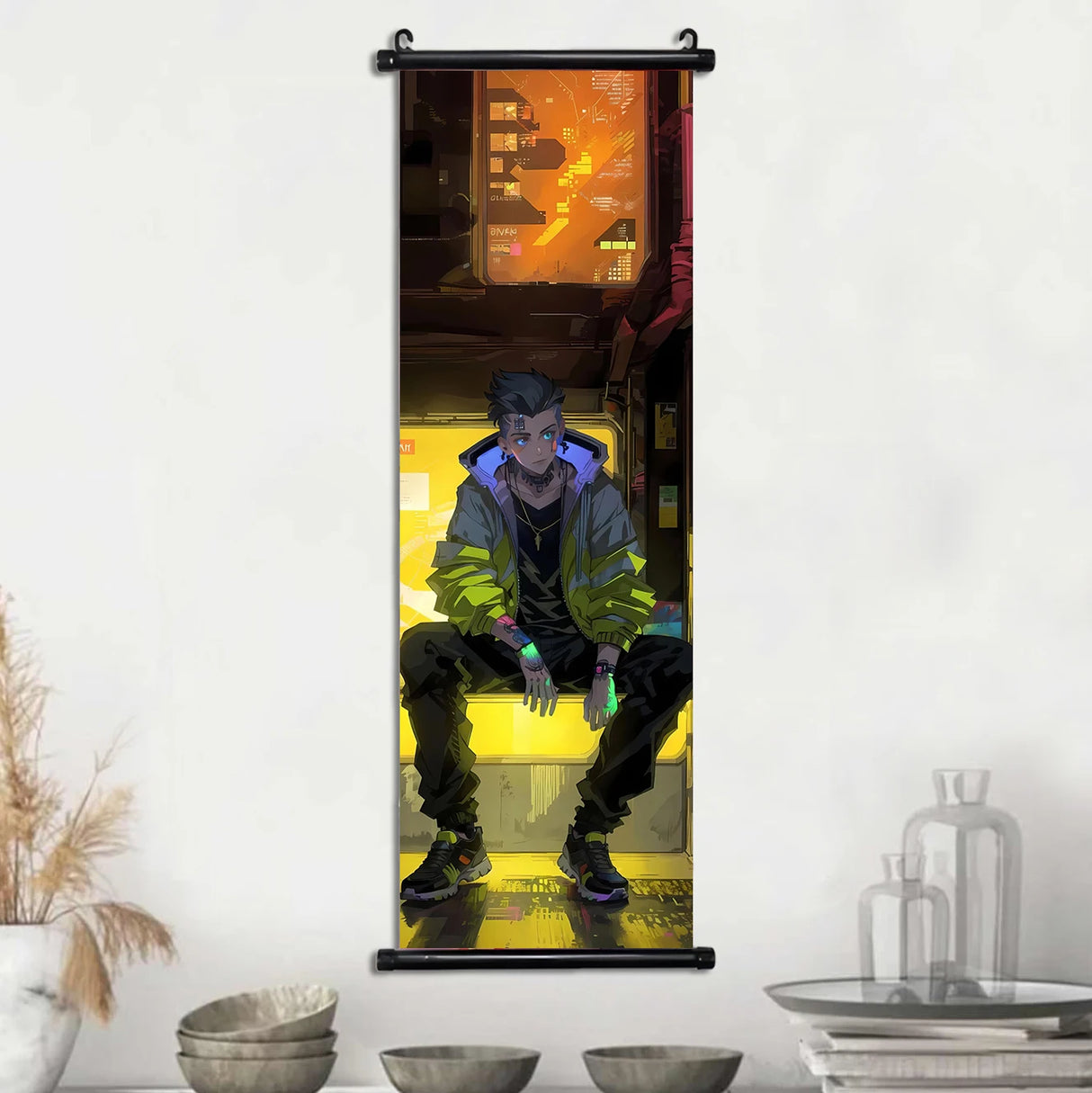 Papier peint de film cyberpunk, œuvre d'art murale, peinture sur toile, image imprimée, affiche suspendue, décoration de salle de jeux, maison