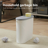 Bathroom Trash Can with Lid Large Capacity Home Creative Gap Bin Press Type Garbage Can Plastic Basket Room Kitchen Garbage Bin