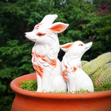 Artesanías de resina, pequeña estatua, linda escultura de animal simulado, arte, exquisito adorno de escritorio para césped.