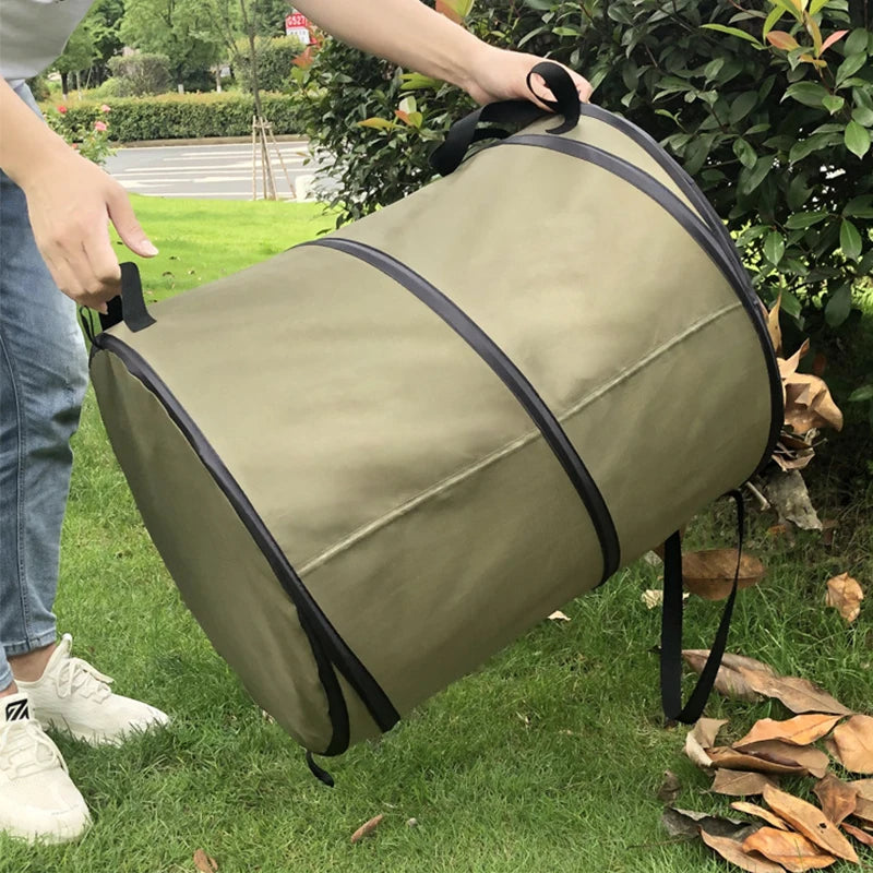 Bolsa de basura plegable portátil para jardín, hojas, flores y césped, ideal para acampar.