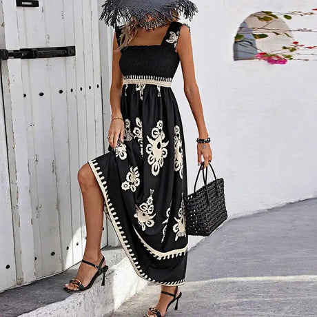 Summer Holiday Dress Women Casual Sleeveless A-Line Party Long Dress Boho Casual Sleeveless Party Dress 2024 - Lootquake