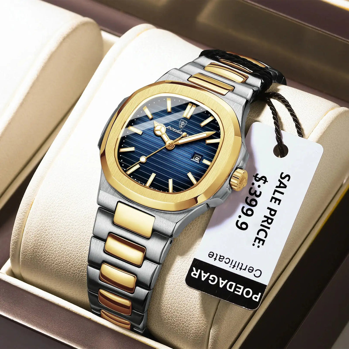 POEDAGAR Luxury Square Watch for Woman Waterproof Luminous Date Ladies Watch Stainless Steel Quartz Women's Watches Female Reloj - Lootquake