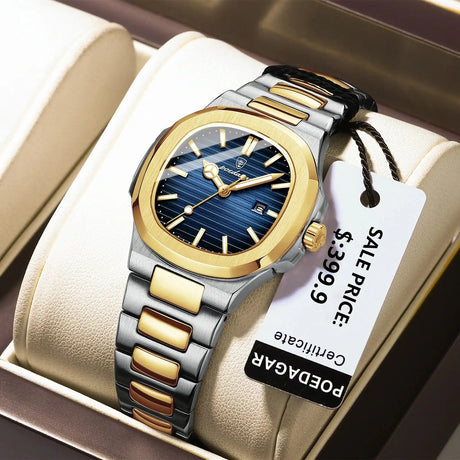 POEDAGAR Luxury Square Watch for Woman Waterproof Luminous Date Ladies Watch Stainless Steel Quartz Women's Watches Female Reloj - Lootquake