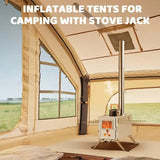 4-6 People Inflatable Tent with Pump Portable Blow Up Tent Easy Set-up Air Tent，4 Season Inflatable Tents for Camping - Lootquake