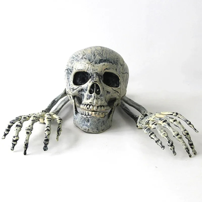 2025 Halloween Decoration Scary Skull Skeleton Hand Bone Realistic Skull Pile Yard Lawn Pile Garden Cemetery Home Decor