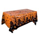 Halloween Decoration Tablecloth,Disposable Pumpkin Spider Web Bat Plastic Table Cover,Halloween Party Home Table Decor