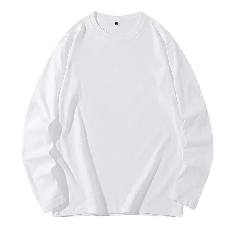 Men's Spring and Autumn New Long Sleeve T-shirt Simple and Fashionable Versatile Round Neck Underlay Top - Lootquake