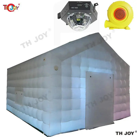 8x6m Black Inflatable Nightclub Tent with Disco Light N Fog Machine Portable Carnival Inflatable Party Tent House - Lootquake