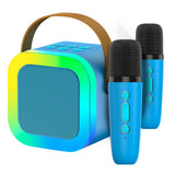 Máquina de karaoke Bluetooth 5.3 con micrófono inalámbrico y luces LED ajustables, mini altavoz para niños y adultos.