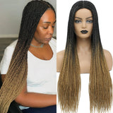 26" Long Box Braided Crochet Wig | Knotless Micro Twist Braids | Synthetic Hair Wig | 1B, 1B/27, 1B/30, 1B/Grey