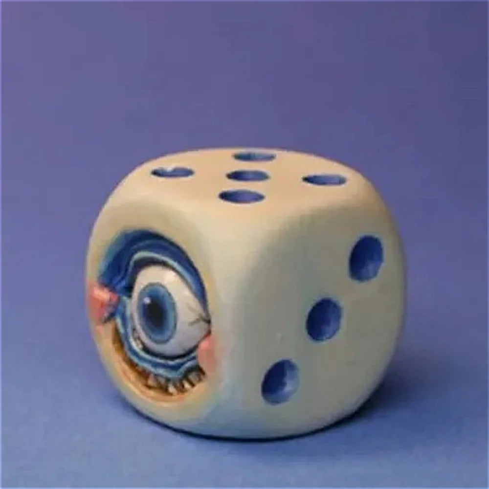 Functional Halloween Decor:Demon Sieve Micro Landscape Ornaments Display Funny Face Resin Dice Game/Desk Ornament Monster Dice