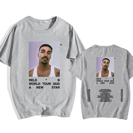 A New Star World Tour 2025 Rels B Tshirt Hip Hop Unisex Streetwear Short Sleeve Round Neck Mens Tee-shirt Print Clothing Casual - Lootquake
