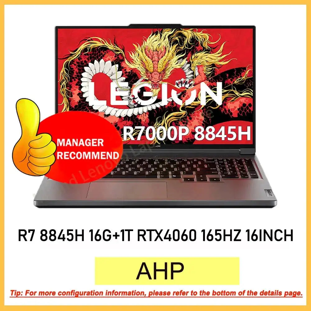 Hot Lenovo LEGION R7000P 2024 Ryzen R7 8845H Geforce RTX4060 8GB 16G/32G RAM 1T SSD 16INCH 2.5K 165Hz Screen 100% sRGB - Lootquake