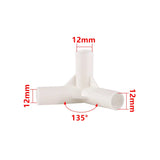 PVC Connector Inne Diameter 12mm Straight Elbow Tee 4-Way Joint 60/90/120/135 Degree Tee Garden Pipe Adapter DIY Tent Fittings - Lootquake