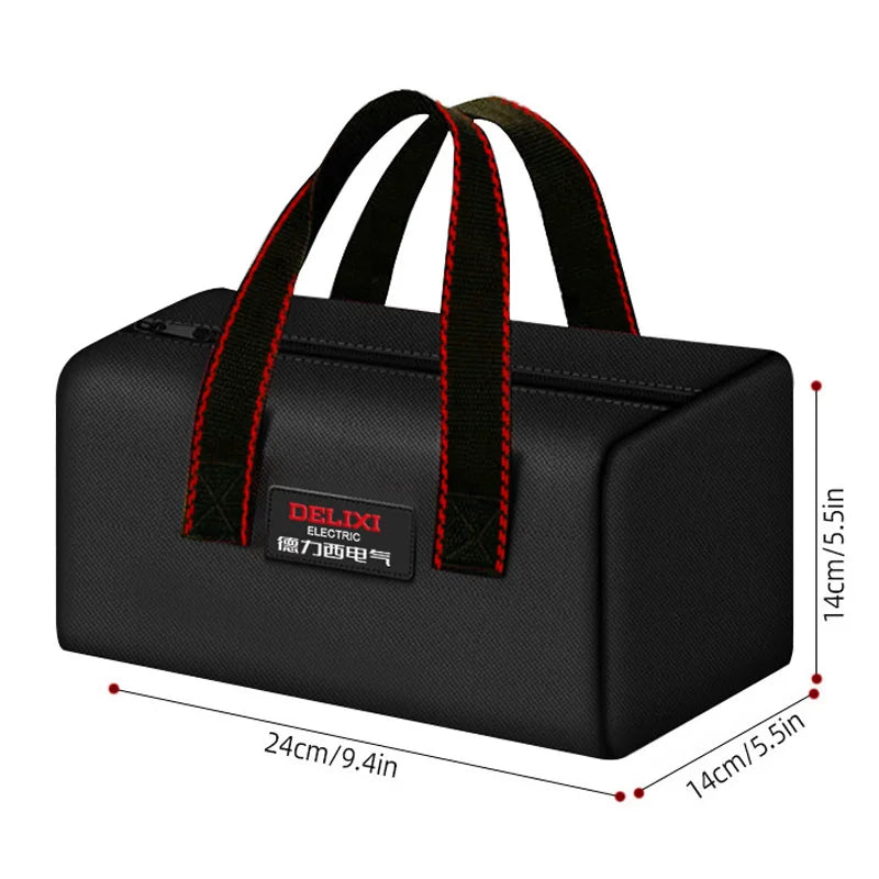 Bolsa de herramientas DELIXI ELECTRIC de tela Oxford, portátil, para electricistas y carpinteros, ideal para el hogar y el taller.