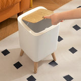 10L wooden high legged garbage bin, white legged garbage bin with lid, living room, toilet, bedroom, office garbage bin