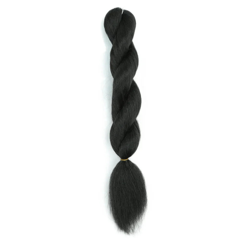 32" Full Lace Knotless Box Braids Wig - Synthetic - with Baby Hair - Medium Brown Lace