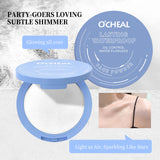 Polvos fijadores mate Ocheal para rostro, control de grasa, ligeros, radiantes, base de maquillaje, polvos compactos, maquillaje de cobertura total, cosmético