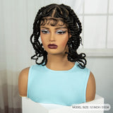 12" Natural Bantu Knotless Braids Wig | Transparent Full Lace | Baby Hair