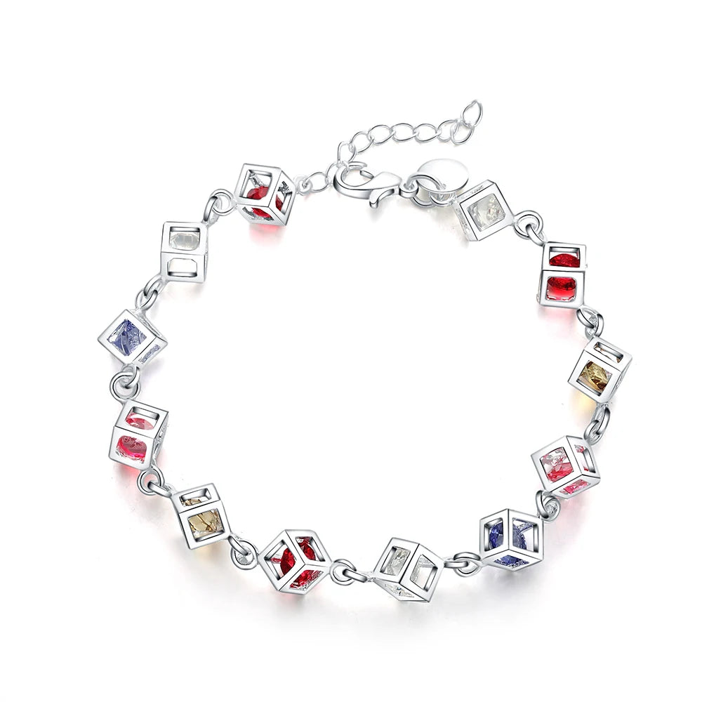 Pulsera de plata de ley 925 con dije de moda para hombre y mujer, cadena de cuerda trenzada, joyería fina, regalo de boda, fiesta y Navidad.