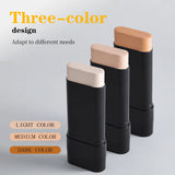 Base de maquillaje en barra de 3 colores, resistente al agua, duradera, control de grasa, alta cobertura, maquillaje para acné, suave, hidratante, corrector.