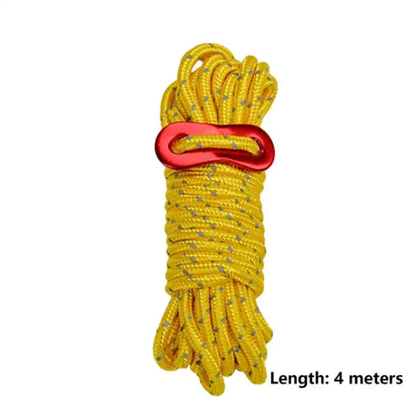 Outdoor 4M Reflective Guyline Camping Tent Cord Paracord Rope with Guyline Adjuster Tent Tarp Canopy Shelter Backpacking Rope - Lootquake