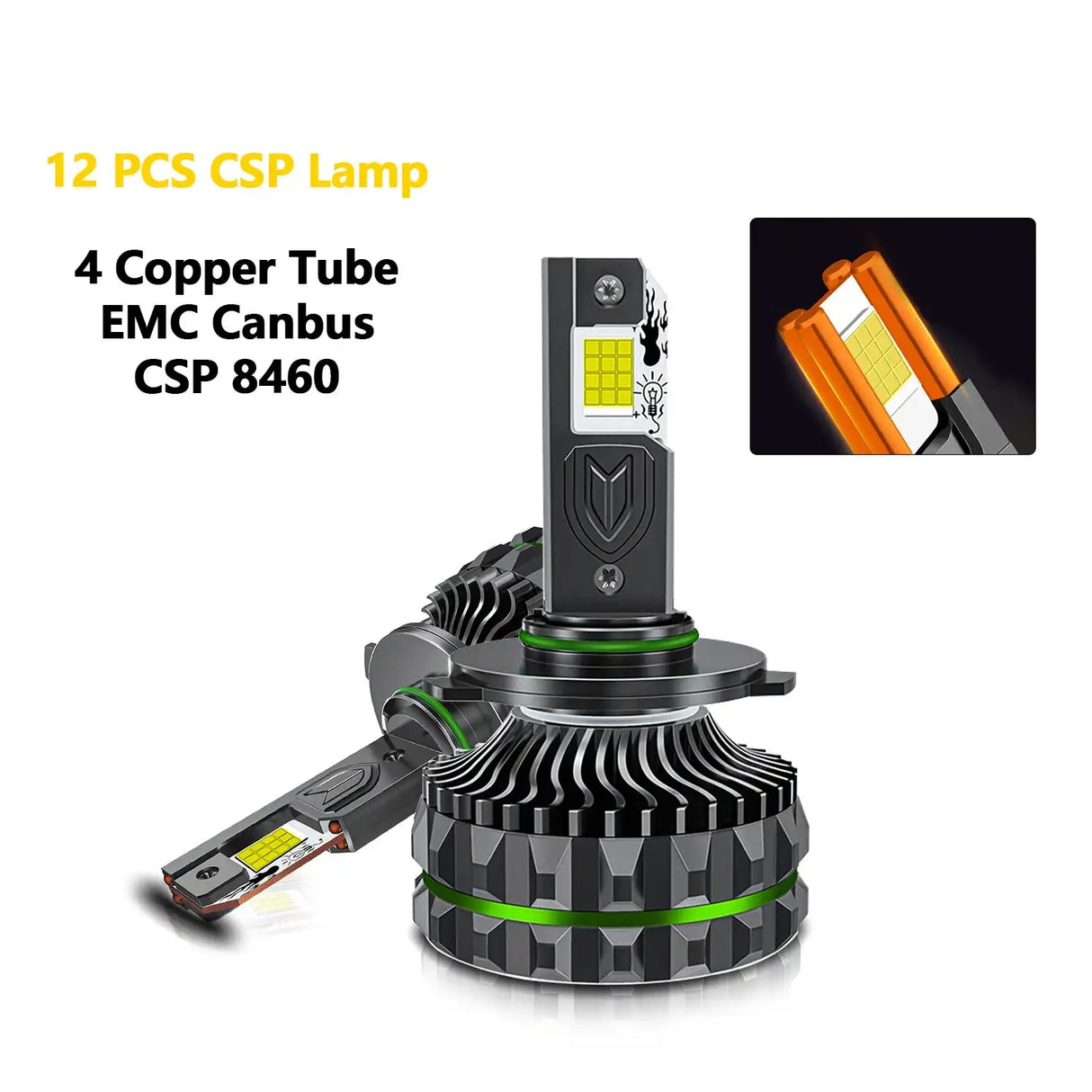Chftsoan High Power Headlight Four Copper Tube 1800W Headlight Canbus 200000LM H1 H4 H7 H11 9005 9006 9012 6000K Headlamp 32V - Lootquake
