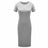 652F Women Summer Short Sleeve Plain Slim Fitted Knee Length Package Hip Long Dress - Lootquake