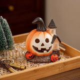 Decorative Resin Halloween Pumpkin House Scary Handmade Haunted House Ornaments Unique Pumpkin Figurine Festival Decor