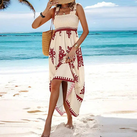 Summer Holiday Dress Women Casual Sleeveless A-Line Party Long Dress Boho Casual Sleeveless Party Dress 2024 - Lootquake